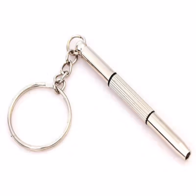 VENSTPOW Gantungan Kunci Obeng Kacamata Screwdriver Plus Minus Hexagon - V001 - Silver — gambar 2