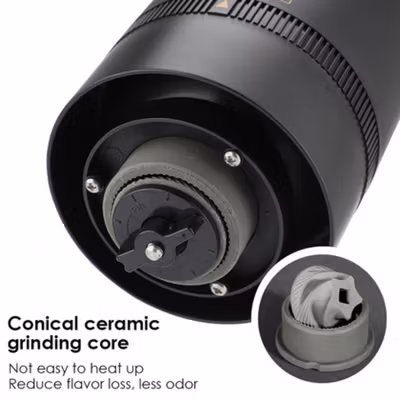 One Two Cups Penggiling Kopi Elektrik Coffee Bean Grinder 120ml - HB-985 - Black — gambar 2