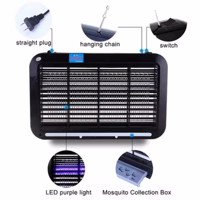 Taffware Lampu LED Anti Nyamuk Mosquito Killer Home Usage 8W 29cm - TF-500 - Black — gambar 2