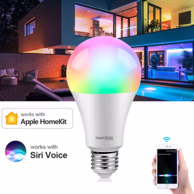 TaffLED Lampu Bohlam LED Smart Bulb Bluetooth WiFi RGBCW E27 9W - A60 - White — gambar 2