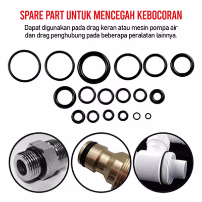 Taffware Karet Rubber O-Ring Seal Tightening Repair Kit 225 PCS - E436 - Black — gambar 2