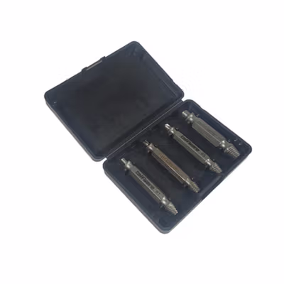 Taffware Mata Bor Screw Extractor Broken Striped Screw Remover 4 PCS - S2 - Silver — gambar 2