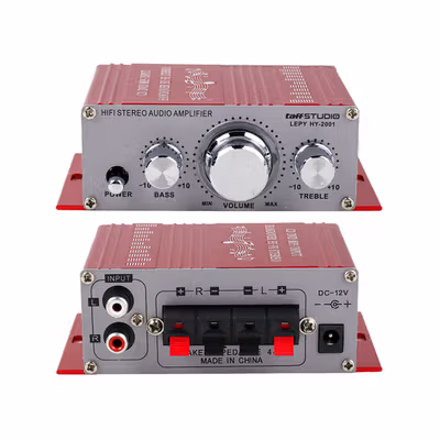 TaffSTUDIO LEPY HiFi Stereo Amplifier Speaker Audio 2 Channel 20W - HY-2001 - Red — gambar 2