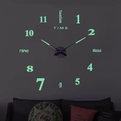 TaffHOME Jam Dinding Besar DIY Giant Glow in The Dark 90-100cm - JM-01 - Green — gambar 2