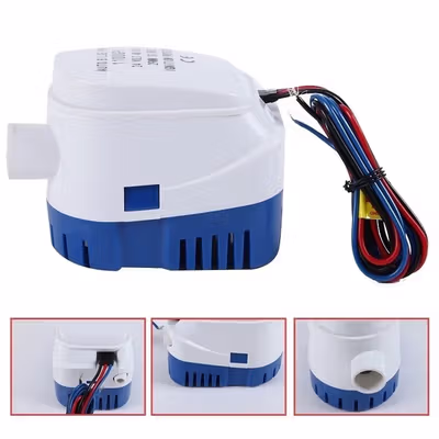 BUYREADY Pompa Air Auto Bilge Pump Submersible 12V 1100 GPH - HYBP1 - White — gambar 2