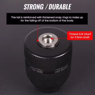 SAN OU Adaptor Bor Drill Chuck Keyless Chuck 0.8-10mm 3/8-24 UNF - XZ-10 - Black — gambar 2