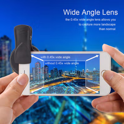 APEXEL Lensa Kamera Smartphone 2 in 1 Macro 12.5X Wide Angle 0.45X - APL-0.45WM - Black — gambar 2