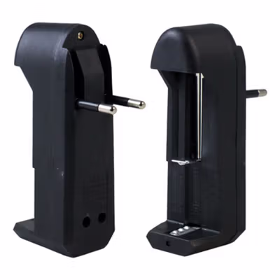 Charger Baterai 1 Slot 18650 Li-ion Spring Strip EU Plug 240V - TG-088 - Black — gambar 2
