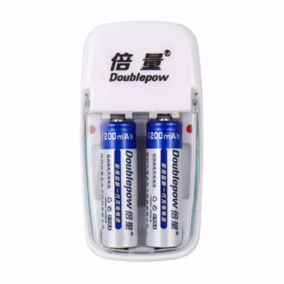 Doublepow Charger Baterai Rechargeable 2 Slot AA AAA with AA 2 PCS - DP-B01 1200 - White — gambar 2