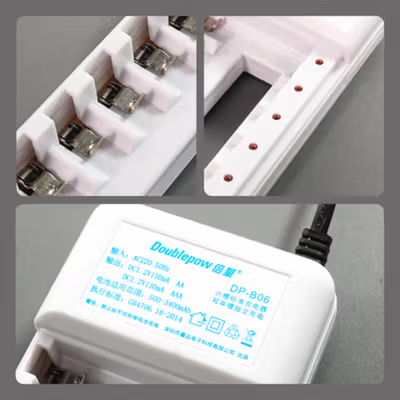 Doublepow Charger Baterai Rechargeable 6 Slot AA AAA with AA 6 PCS - DP-B06 - White — gambar 2