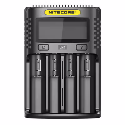 NITECORE Charger Baterai 4 Slot AA AAA C D Li-Ion Ni-MH LCD Display - UM4 - Black — gambar 2