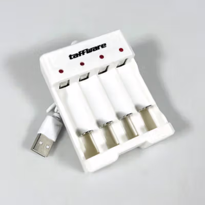 Taffware Charger Baterai 4 Slot AA AAA Ni-MH Ni-CD USB Plug - B-04 - White — gambar 2
