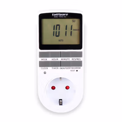 Taffware Stop Kontak Timer Switch Digital 10 Program EU Plug 16A 230V - KWE-TM02-EU - White — gambar 2