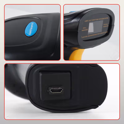 Taffware Wireless Barcode Scanner Pemindai Kode Batang 1D - YK-W910 - Black — gambar 2
