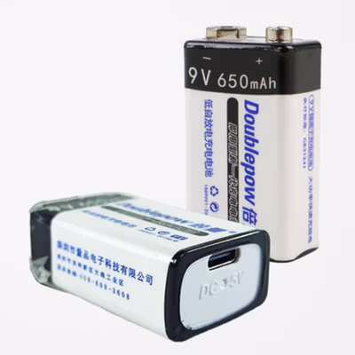 Doublepow Baterai Rechargeable 9V Li-Ion 650mAh 1 PCS - DP-9V6 - Black/Blue — gambar 2
