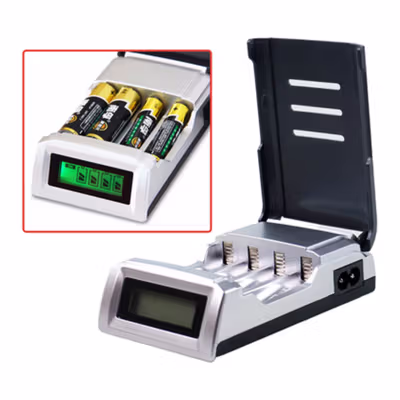 Taffware Charger Baterai 4 Slot AA AAA Ni-CD Ni-MH with LCD Display - C905W - Black — gambar 2