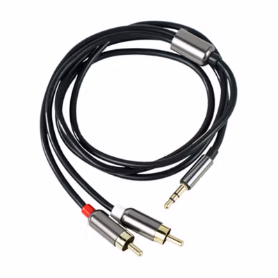 FONKEN Kabel Audio AUX 3.5mm Male to RCA Male 115cm - R1 - Black — gambar 2