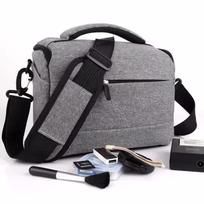 Fottos Tas Kamera Selempang DSLR Waterproof Nilon - YK505 - Gray — gambar 2