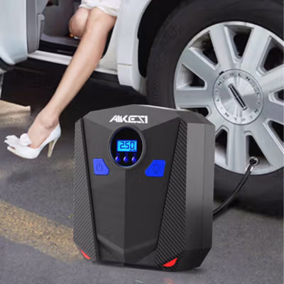 AIKESI Pompa Ban Elektrik Portable Air Compressor DC 12V 150PSI - AKS-5501 - Black — gambar 2