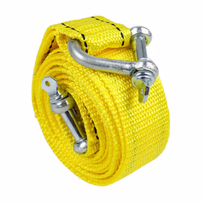 JEELY Tali Derek Mobil Emergency Tow Rope Metal Buckle U-Type 2.9M - JL30 - Yellow — gambar 2