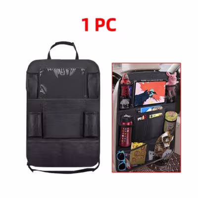 KzeR Tas Gantung Kursi Belakang Mobil Car Backseat Organizer 42x60cm - Kz031 - Black — gambar 2