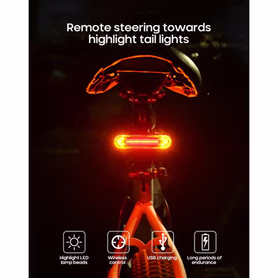 Machfally Lampu Belakang Sepeda COB LED Bike 500mAh with Remote - BK600 - Black — gambar 2