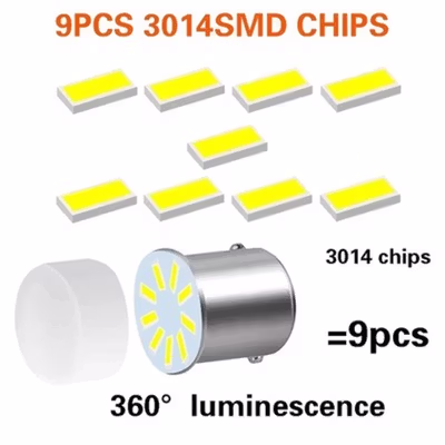 SEAMETAL Lampu Sein Mobil Rem Reverse LED 1156 BA15S 12-24V - ST56 - White — gambar 2
