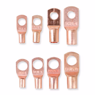 Taffware Skun Kabel Ring Copper Ring Terminal Wire Connector 120 PCS - SC6-25 - Golden — gambar 2