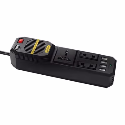 OTOHEROES Car Power Inverter DC 12V to AC 220V 200W with 4 USB Port - E8981 - Black — gambar 2