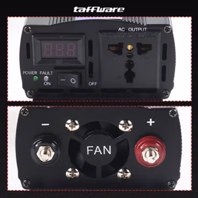 Taffware Power Inverter Mobil Pure Sine Wave DC 24 to AC 220V 1000W - NBQ1000 - Black — gambar 2