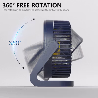 HARKO Kipas Angin Meja Portable Desk Fan USB 5 Inch 2.5W - YZ-007 - Dark Blue — gambar 2