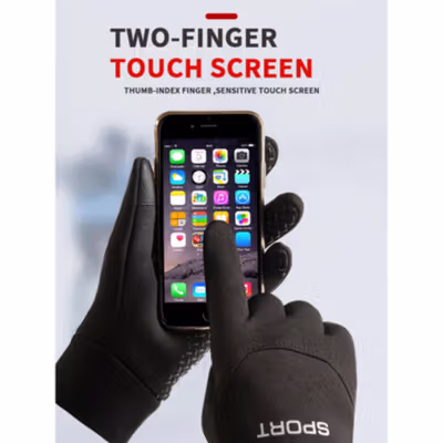 JINHF Sarung Tangan Sepeda Motor Anti Slip Touchscreen Windproof XL - ST23 - Black — gambar 2
