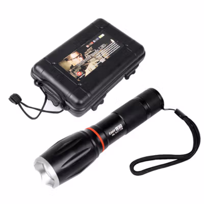 TaffLED Senter LED Cree XM-L T6 Zoom Waterproof IP65 8000 Lumens - E17 COB - Black — gambar 2