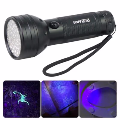 TaffLED Senter UV Ultraviolet Flashlight Waterproof 400nm 51 LED - UV-51 - Black — gambar 2