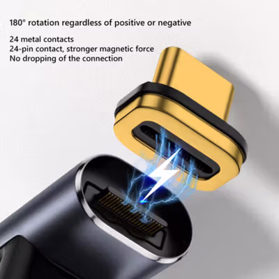 Chenyang Head Magnetic Connector USB Type C 4.0 Plug 40Gbps 140W - CH-42 - Golden — gambar 2