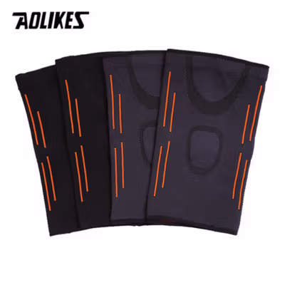 AOLIKES Deker Pelindung Lutut Support Brace Kneepad Gym Fitness 2 PCS Size L - 7719 - Black — gambar 2