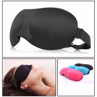 Rhodey Sleeping Mask 3D Eye Mask Tidur Anti Cahaya Penutup Mata Nyaman - LB03 - Black — gambar 2