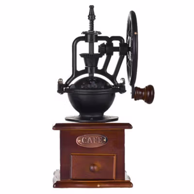One Two Cups Alat Penggiling Kopi Manual Coffee Grinder Wood 30g - CW85532 - Black — gambar 2