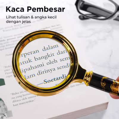 Kaca Pembesar Handheld Magnifying Glass Lup Magnifier 60mm 10X - Transparent — gambar 2