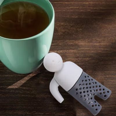 Mr. Tea Saringan Teh Tea Filter Infuser Strainer Chilling Man - MR03 - Gray — gambar 2