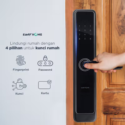 TaffHOME Smart Door Lock Fingerprint Password Card RFID Alarm - XR24 - Black — gambar 2
