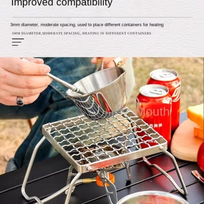 Dikecloud Jaring Panggangan Lipat Foldable Grill Net Stainless Steel - DK13 - Silver — gambar 2