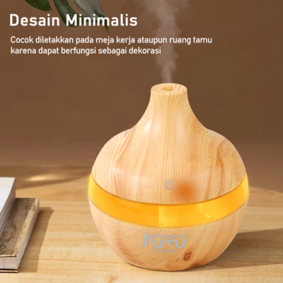 Taffware HUMI Air Humidifier Mini Ultrasonic Aroma Diffuser RGB 300ml - KJR-J003 - Wooden — gambar 2