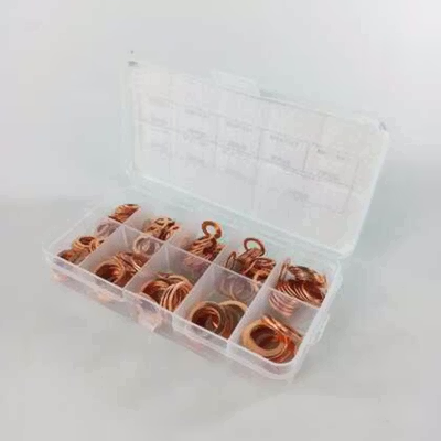 Taffware Ring Baut Gasket Bolt & Nut Flat Ring Tembaga 200 PCS - ELC755 - Golden — gambar 2