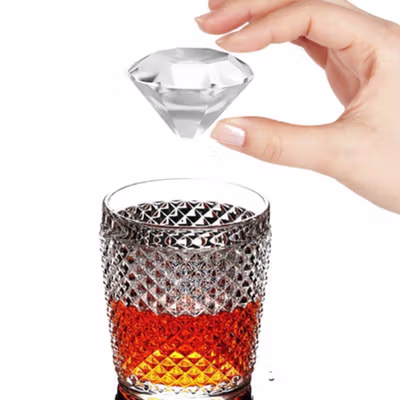 TaffHOME Cetakan Es Batu Silikon Berlian 4 Grid Ice Cube Mold - A1871 - Black — gambar 2