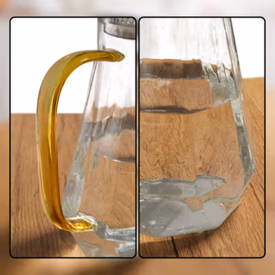 BORREY Teko Pitcher Kaca Tahan Panas Api Water Jug Borosilicate 1.5L - BRO-046 - Transparent — gambar 2