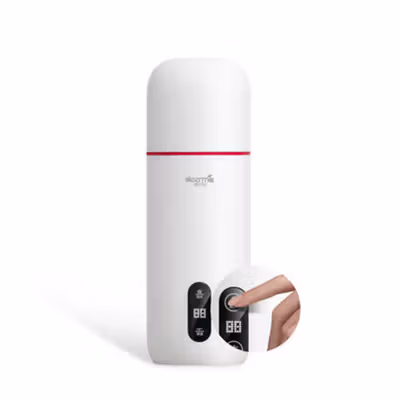 Deerma Botol Teko Elektrik Pintar Portable Water Bottle 300W 350ml - DEM-DR035S - White — gambar 2