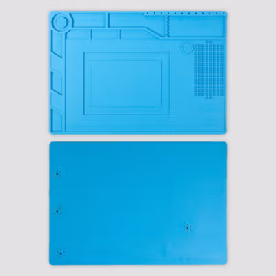 ESD Alas Matras Solder Silikon Soldering Mat Heat Resistant 389x269mm - S-150 - Light Blue — gambar 2