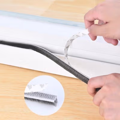 TaffHOME Lis Strip Pintu Door Noise Insulation Dusting Tape 5Mx9mmx9mm - KK-061 - Gray — gambar 2
