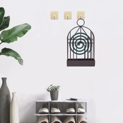Gota Tempat Obat Nyamuk Bakar Bird Cage Mosquito Coil Holder Fireproof - TK01 - Black — gambar 2